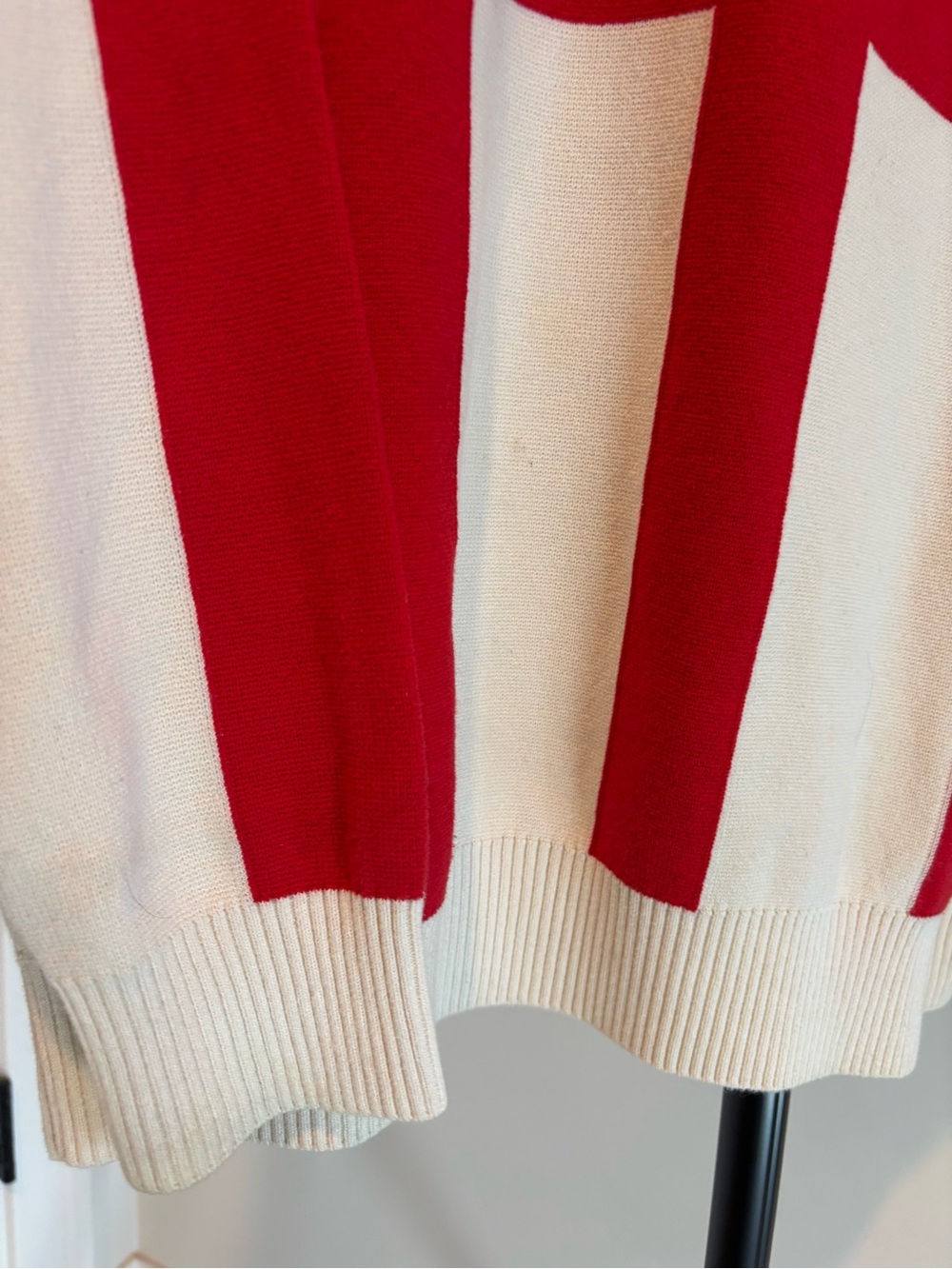 Zara Red Cream Colorblock Quarter-Zip Sweater Men’s M - Picture 6 of 6